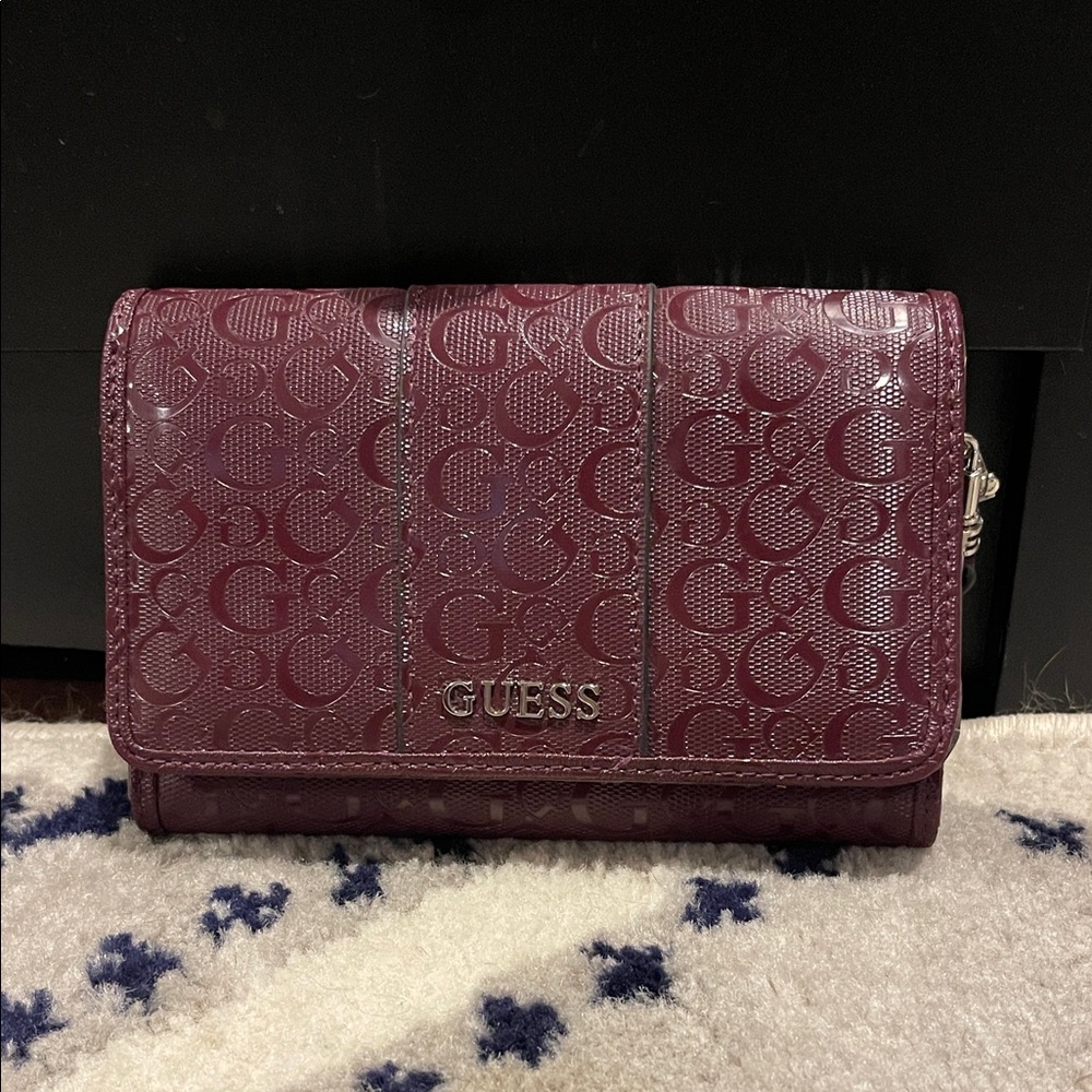 GUESS Maroon Logo Wallet